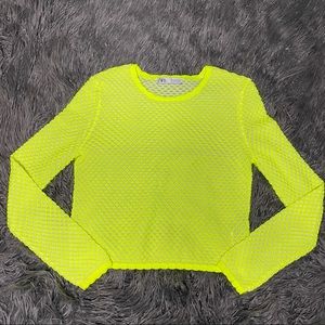 Zara Semi Sheer Texture Neon Sweater